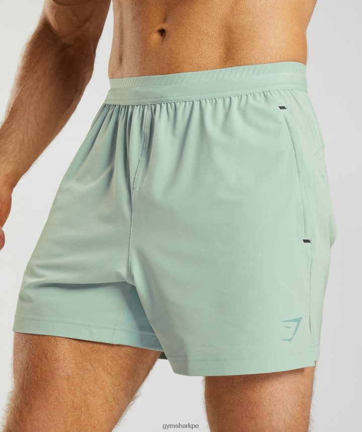Gymsharkshorts híbridos Apex 5\" hombres verde azulado escarcha PFTJ2N549 ropa