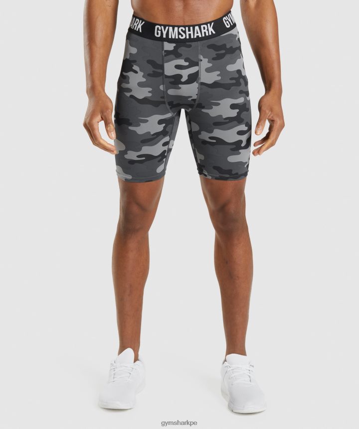 Gymsharkshorts interiores con elemento hombres impresión gris PFTJ2N560 ropa