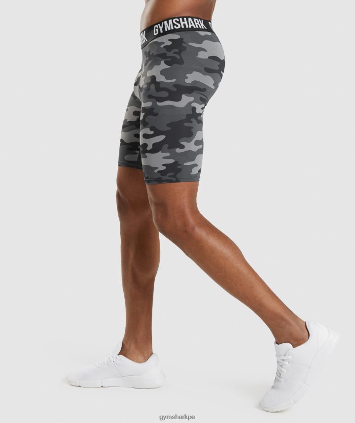 Gymsharkshorts interiores con elemento hombres impresión gris PFTJ2N560 ropa