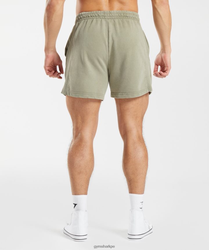 Gymsharkshorts lavados a presión de 5\" hombres marrón crudo PFTJ2N512 ropa