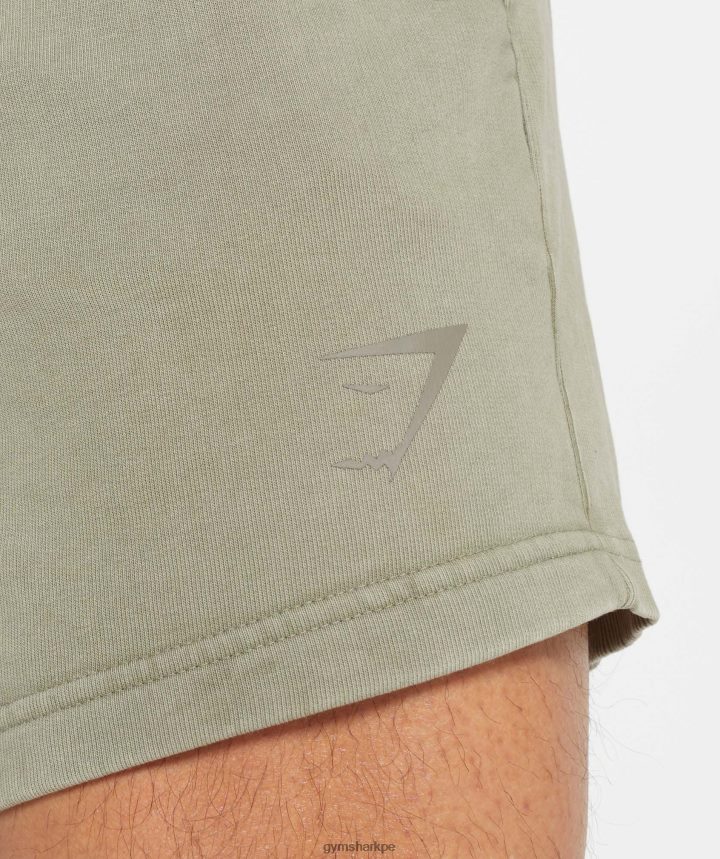 Gymsharkshorts lavados a presión de 5\" hombres marrón crudo PFTJ2N512 ropa