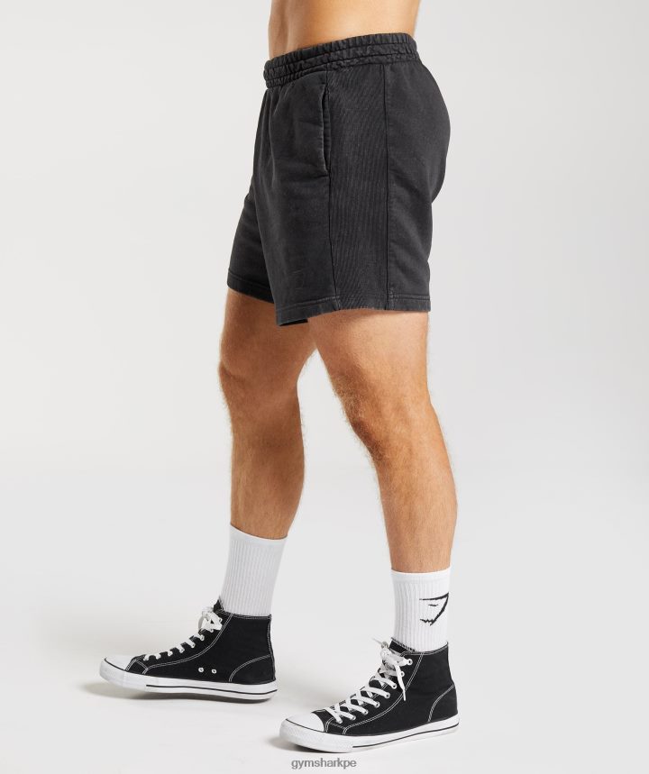 Gymsharkshorts lavados a presión de 5\" hombres negro PFTJ2N524 ropa