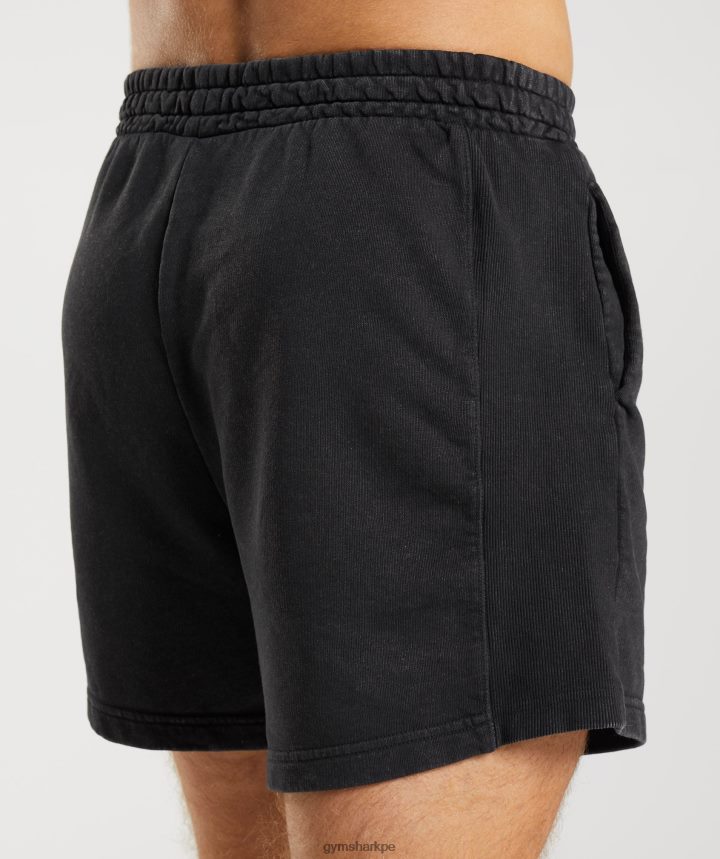 Gymsharkshorts lavados a presión de 5\" hombres negro PFTJ2N524 ropa