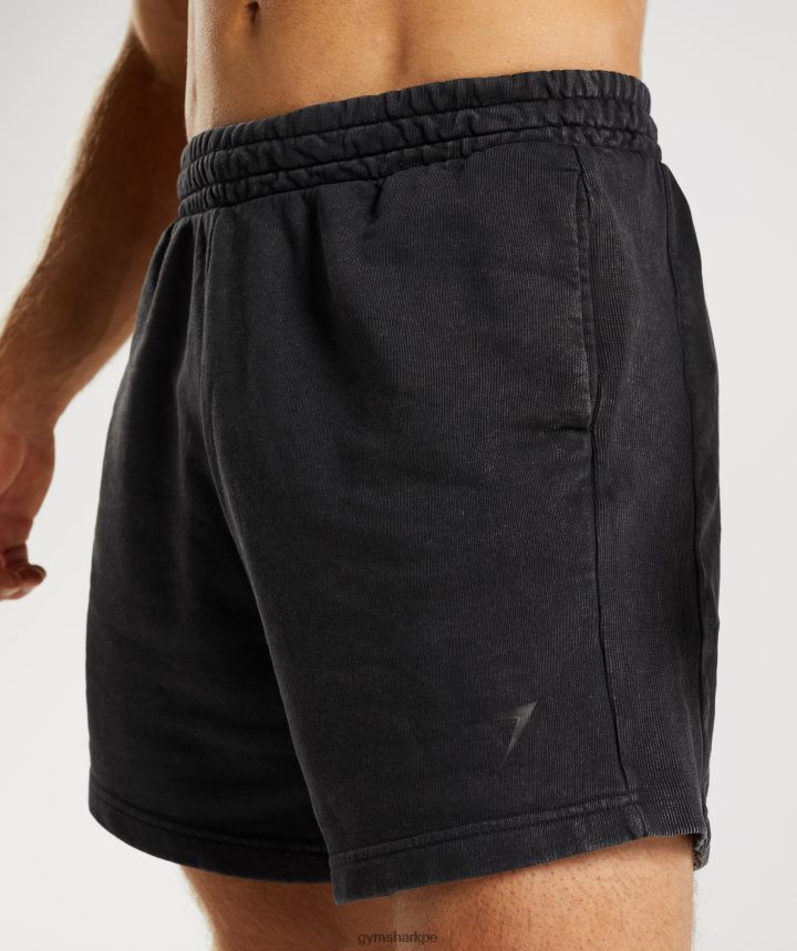 Gymsharkshorts lavados a presión de 5\" hombres negro PFTJ2N524 ropa