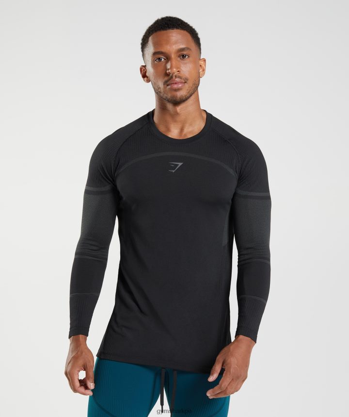 Gymshark315 camiseta de manga larga hombres negro PFTJ2N696 ropa