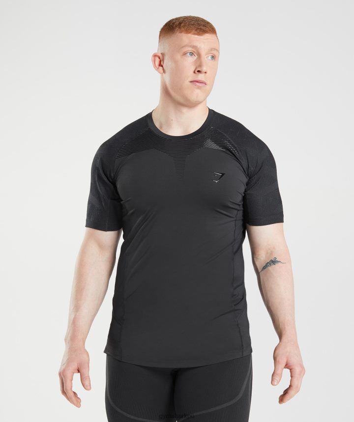 Gymshark315 camiseta hombres negro PFTJ2N722 ropa