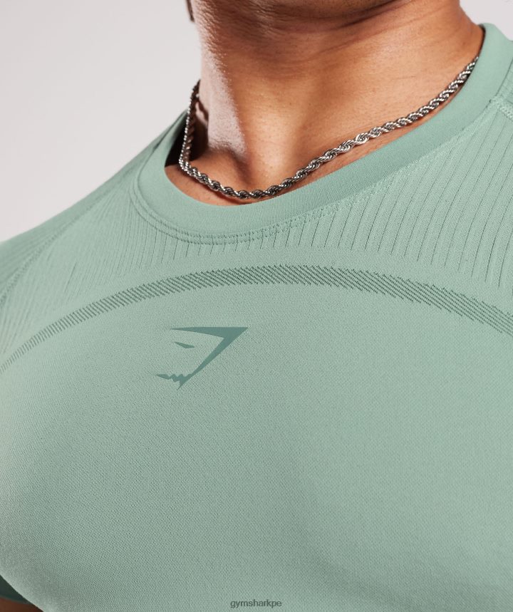 Gymshark315 camiseta sin costuras hombres verde azulado escarchado/verde azulado tinta PFTJ2N779 ropa