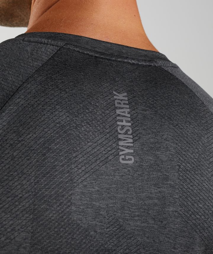 Gymsharkápice camiseta de manga larga hombres negro/gris silueta PFTJ2N653 ropa