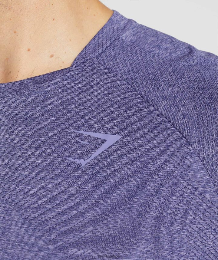 Gymsharkápice camiseta de manga larga hombres púrpura neptuno/púrpura terciopelo PFTJ2N707 ropa