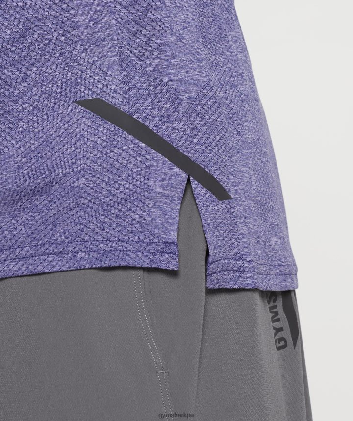 Gymsharkápice camiseta de manga larga hombres púrpura neptuno/púrpura terciopelo PFTJ2N707 ropa