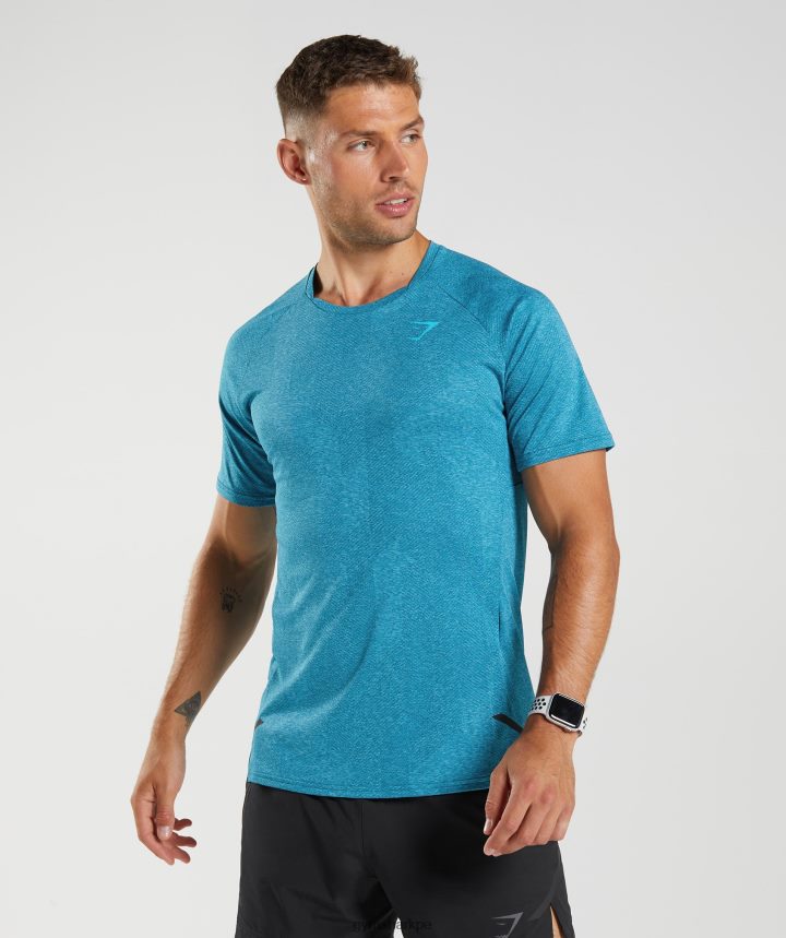 Gymsharkápice camiseta hombres azul atlántico/azul tiburón PFTJ2N682 ropa