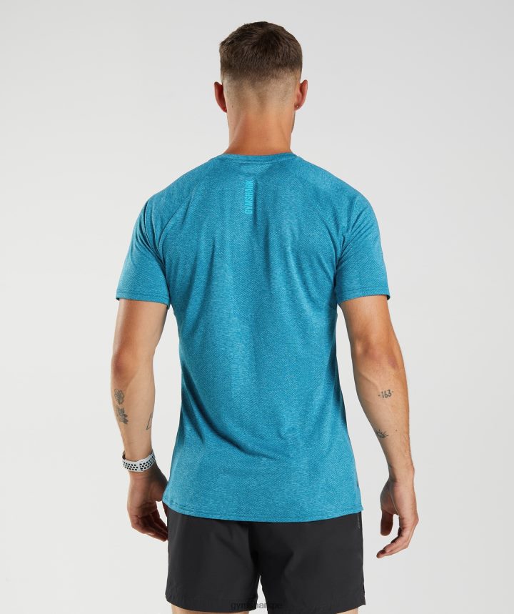 Gymsharkápice camiseta hombres azul atlántico/azul tiburón PFTJ2N682 ropa