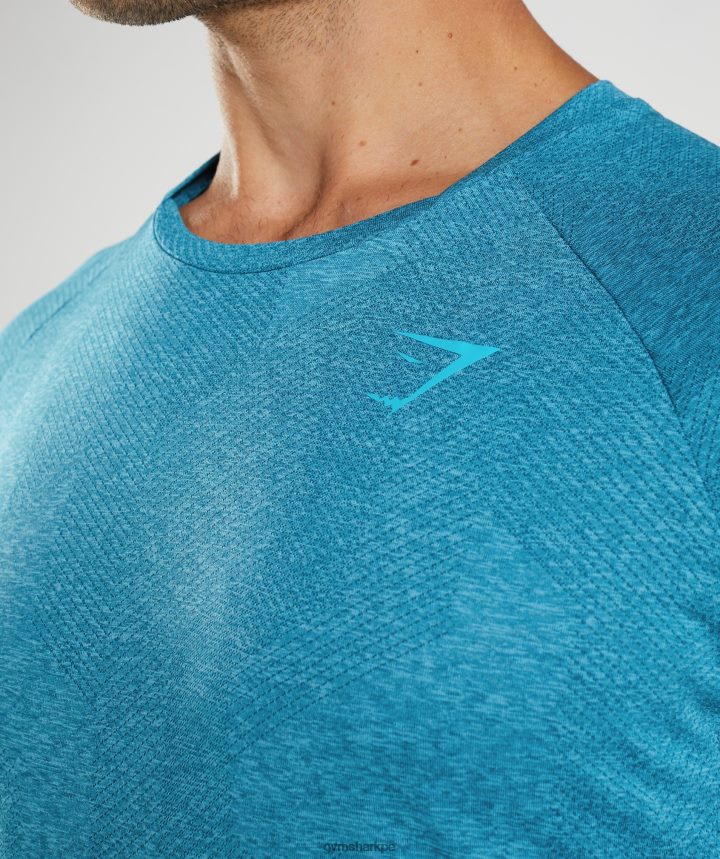 Gymsharkápice camiseta hombres azul atlántico/azul tiburón PFTJ2N682 ropa