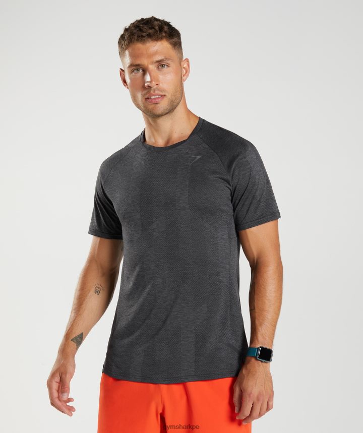 Gymsharkápice camiseta hombres negro/gris silueta PFTJ2N646 ropa