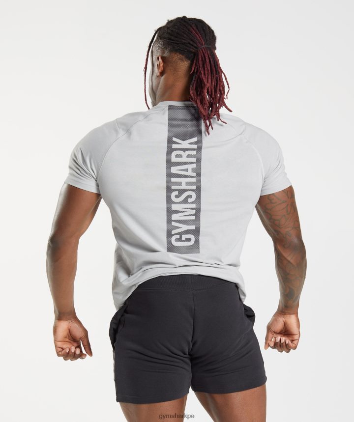 Gymsharkcamiseta audaz hombres gris claro PFTJ2N762 ropa
