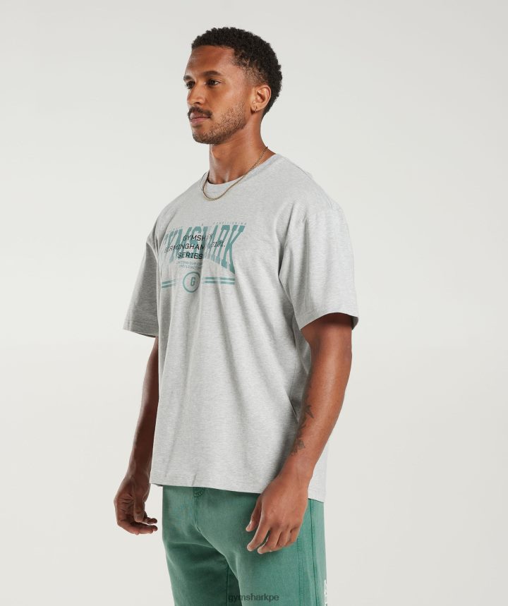 Gymsharkcamiseta colegial oversize hombres núcleo gris claro marga PFTJ2N776 ropa