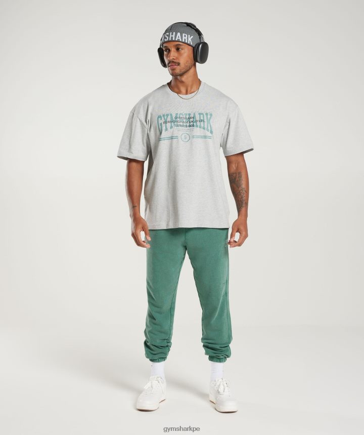 Gymsharkcamiseta colegial oversize hombres núcleo gris claro marga PFTJ2N776 ropa