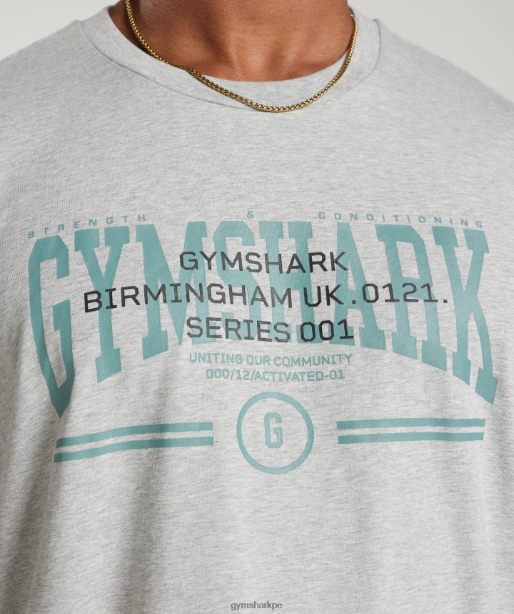 Gymsharkcamiseta colegial oversize hombres núcleo gris claro marga PFTJ2N776 ropa