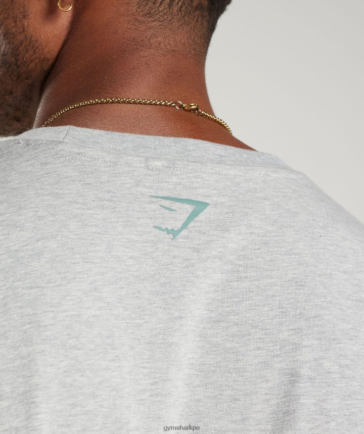 Gymsharkcamiseta colegial oversize hombres núcleo gris claro marga PFTJ2N776 ropa