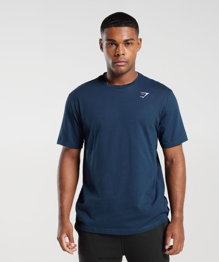 Gymsharkcamiseta con escudo hombres Armada PFTJ2N586 ropa
