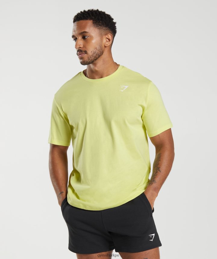 Gymsharkcamiseta con escudo hombres luciérnaga verde PFTJ2N769 ropa