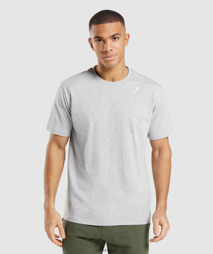 Gymsharkcamiseta con escudo hombres marga gris claro PFTJ2N582 ropa