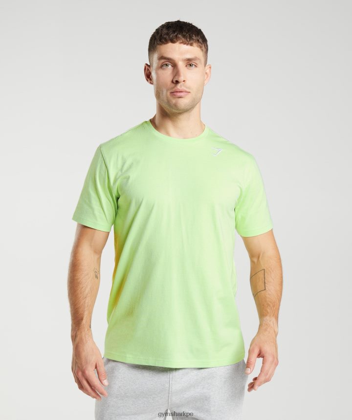 Gymsharkcamiseta con escudo hombres verde kiwi PFTJ2N728 ropa