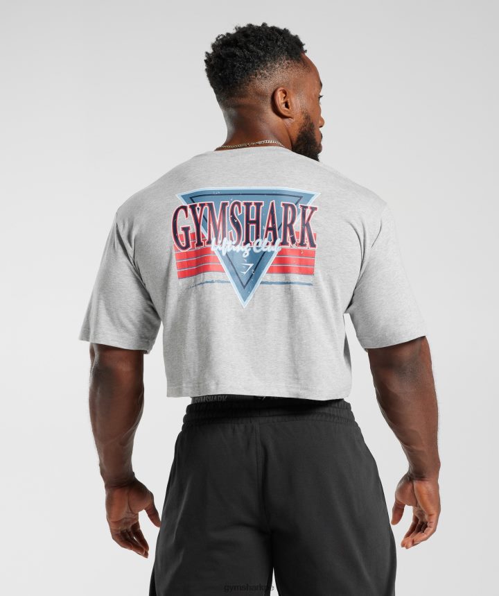 Gymsharkcamiseta corta retrowave hombres núcleo gris claro marga PFTJ2N588 ropa