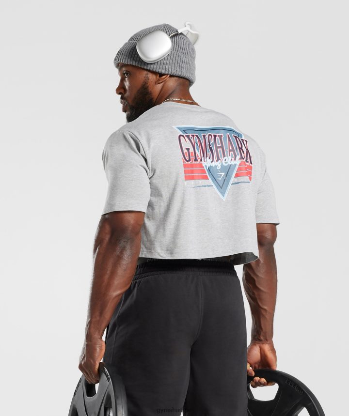 Gymsharkcamiseta corta retrowave hombres núcleo gris claro marga PFTJ2N588 ropa