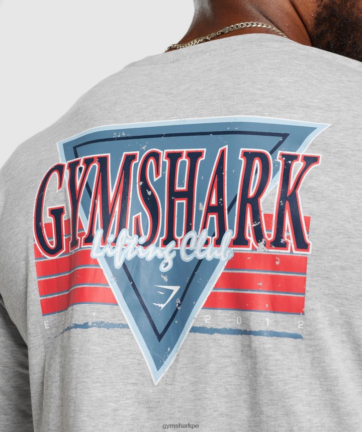 Gymsharkcamiseta corta retrowave hombres núcleo gris claro marga PFTJ2N588 ropa