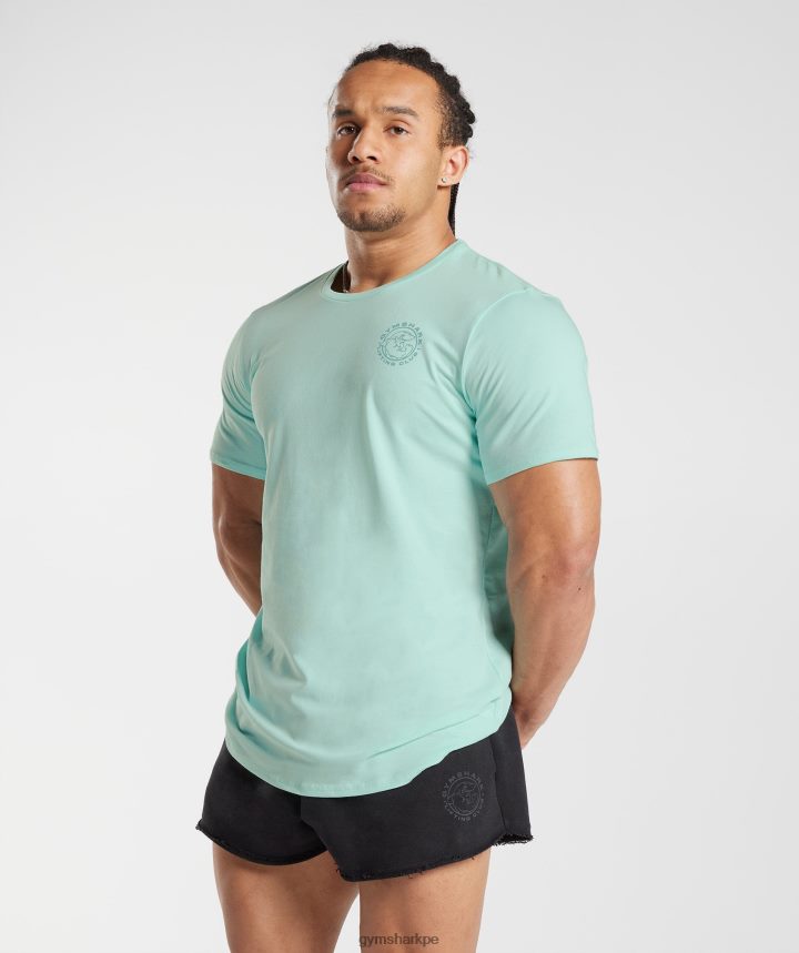 Gymsharkcamiseta de legado hombres agua verde PFTJ2N766 ropa