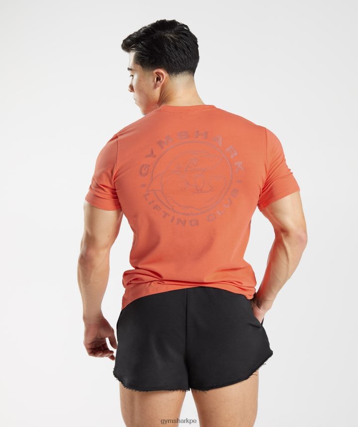 Gymsharkcamiseta de legado hombres naranja aeroespacial PFTJ2N765 ropa