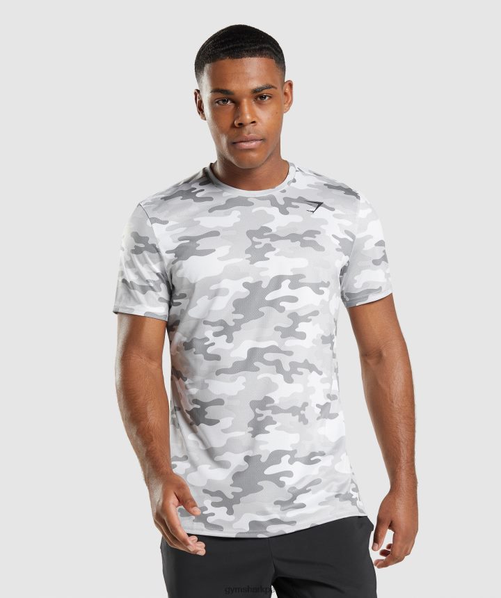 Gymsharkcamiseta de llegada hombres camuflaje gris claro PFTJ2N691 ropa