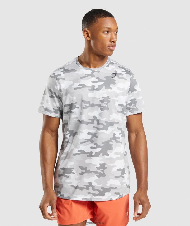 Gymsharkcamiseta de llegada hombres estampado gris claro PFTJ2N724 ropa