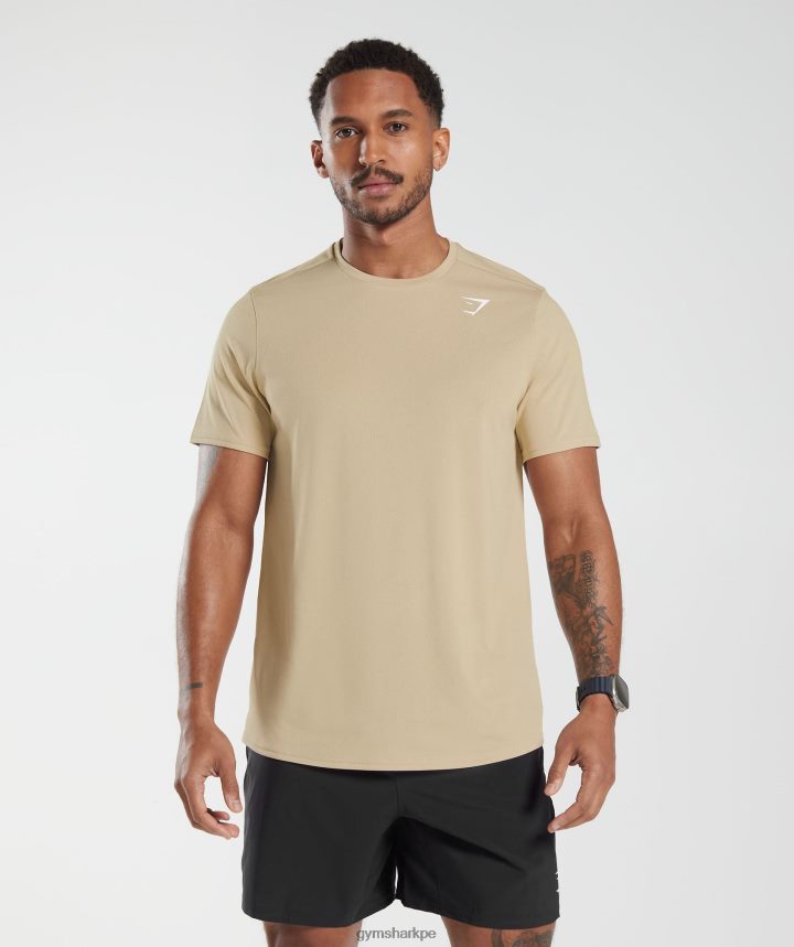 Gymsharkcamiseta de llegada hombres marrón tostado PFTJ2N785 ropa