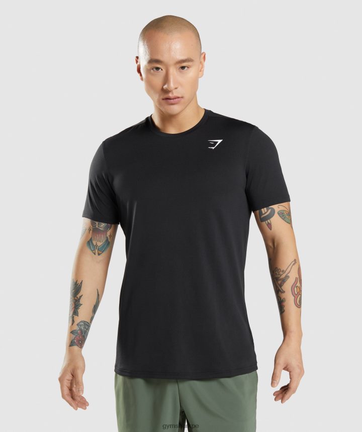 Gymsharkcamiseta de llegada hombres negro PFTJ2N614 ropa
