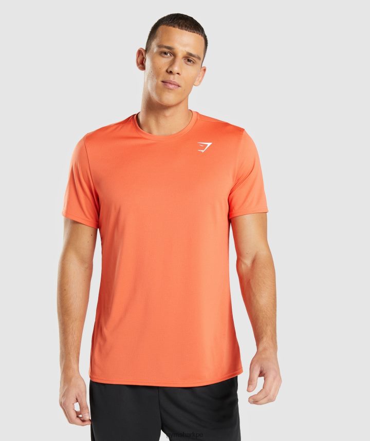 Gymsharkcamiseta de llegada hombres papaya naranja PFTJ2N748 ropa