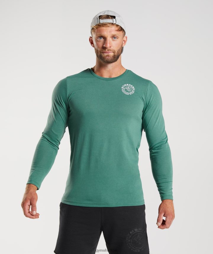 Gymsharkcamiseta de manga larga legado hombres hoya verde PFTJ2N643 ropa