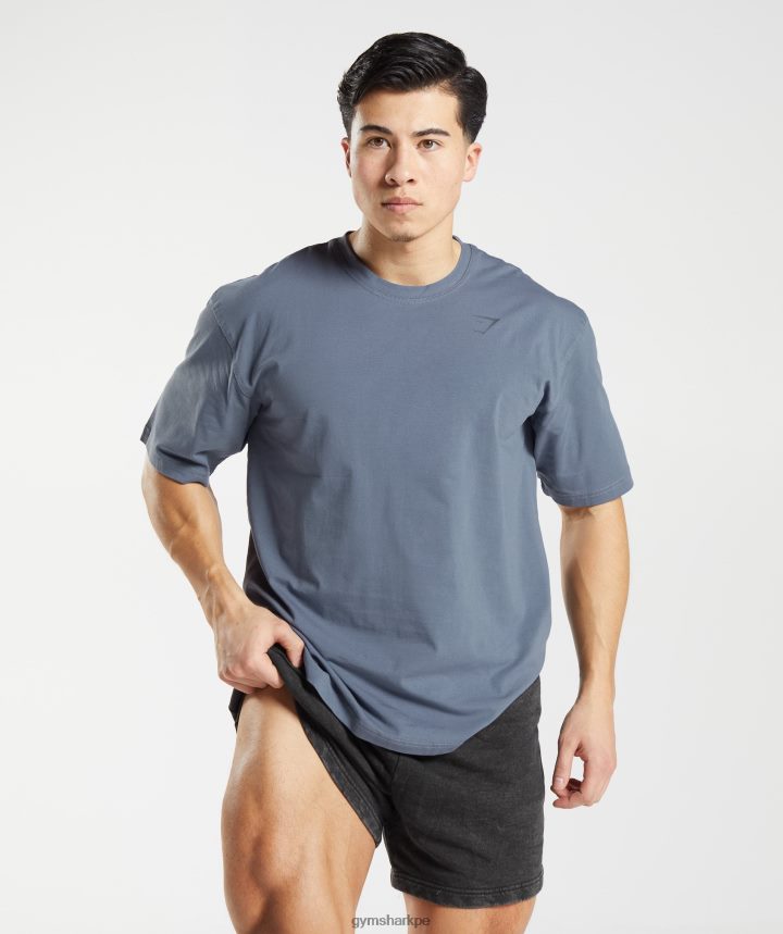 Gymsharkcamiseta de poder hombres noche azul PFTJ2N580 ropa
