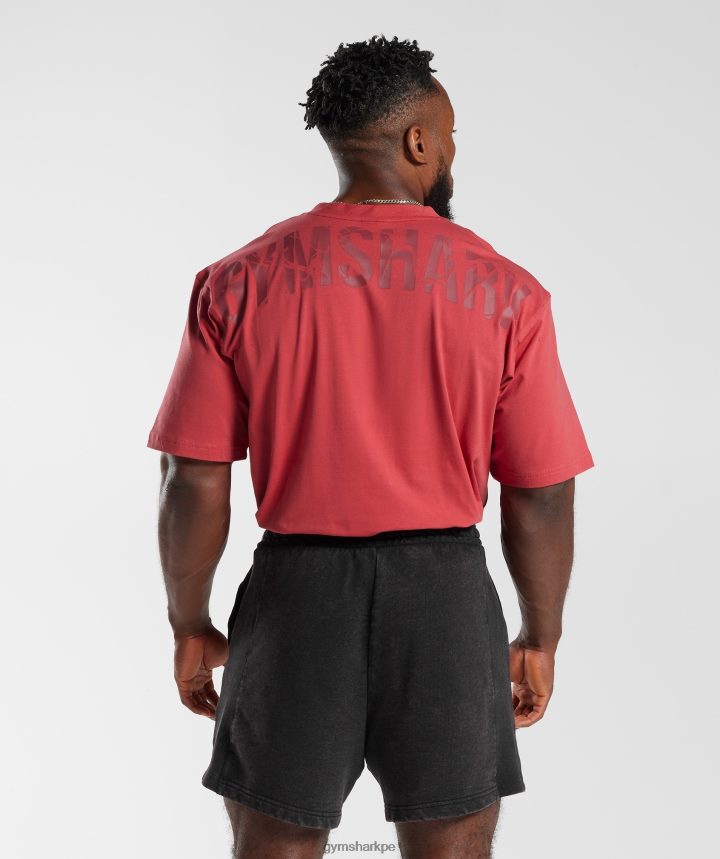 Gymsharkcamiseta de poder hombres rojo secado al sol PFTJ2N602 ropa