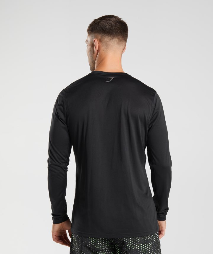 Gymsharkcamiseta deportiva de manga larga hombres negro/negro marga PFTJ2N584 ropa