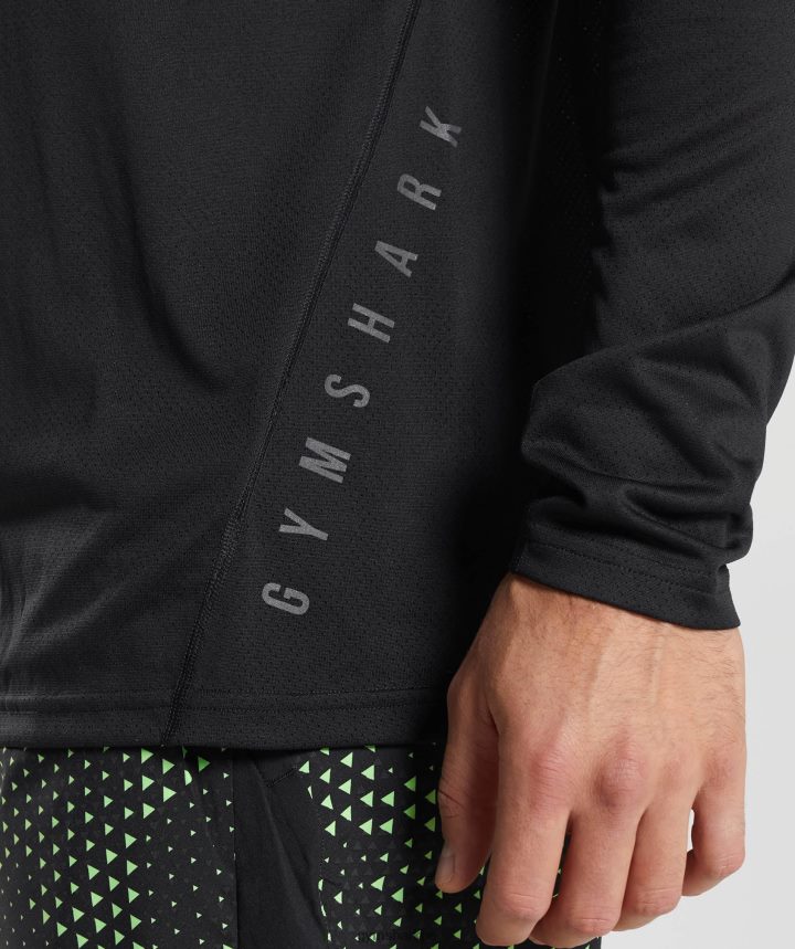 Gymsharkcamiseta deportiva de manga larga hombres negro/negro marga PFTJ2N584 ropa