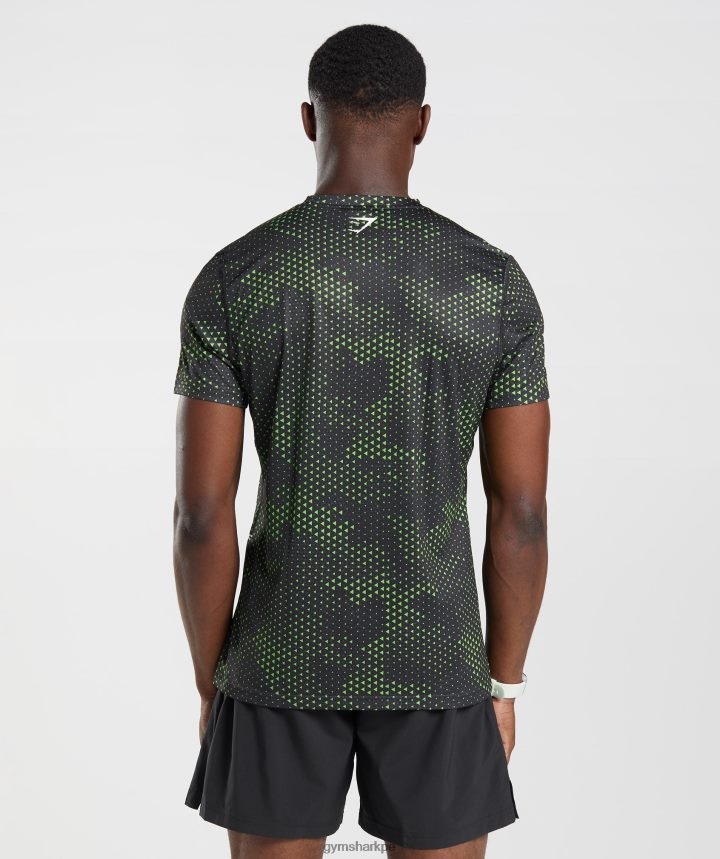 Gymsharkcamiseta deportiva hombres estampado de lima fluorescente PFTJ2N705 ropa