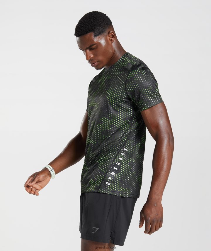 Gymsharkcamiseta deportiva hombres estampado de lima fluorescente PFTJ2N705 ropa