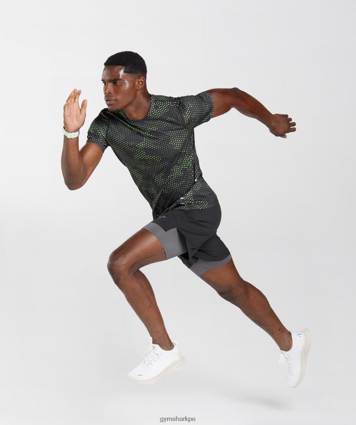 Gymsharkcamiseta deportiva hombres estampado de lima fluorescente PFTJ2N705 ropa