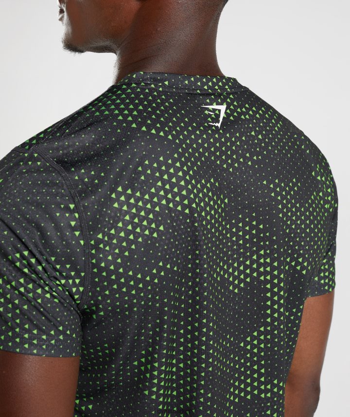 Gymsharkcamiseta deportiva hombres estampado de lima fluorescente PFTJ2N705 ropa