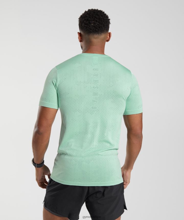 Gymsharkcamiseta deportiva sin costuras hombres verde pastel/verde sauce PFTJ2N715 ropa