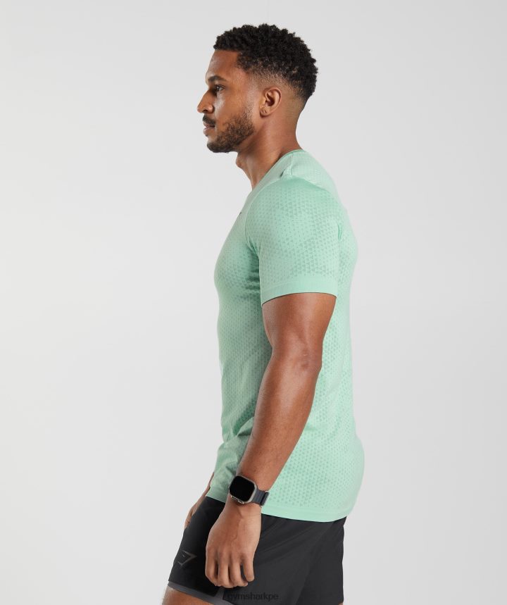 Gymsharkcamiseta deportiva sin costuras hombres verde pastel/verde sauce PFTJ2N715 ropa