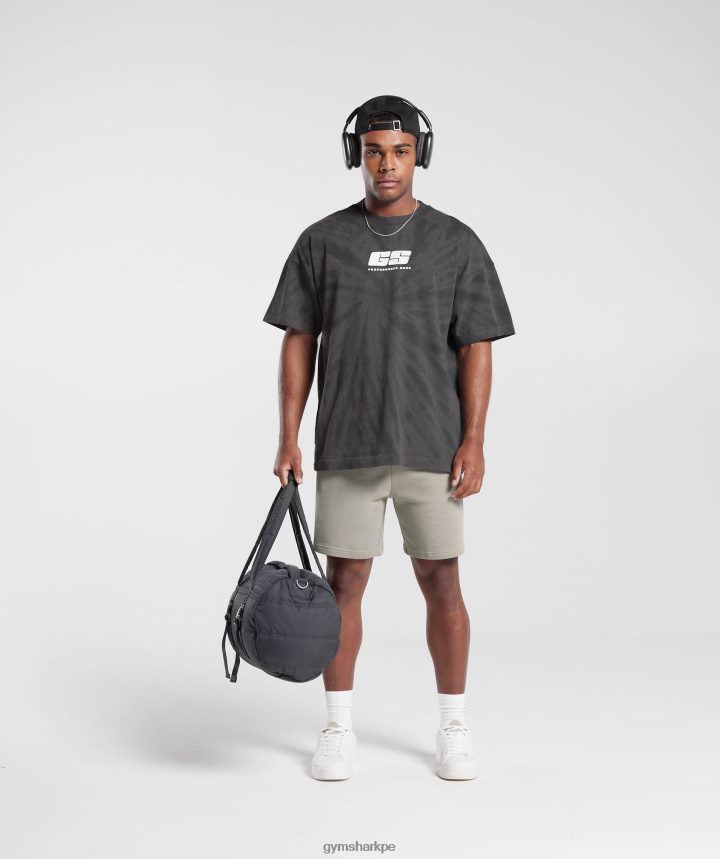 Gymsharkcamiseta dia de descanso hombres silueta gris/negro/lavado óptico espiral PFTJ2N772 ropa