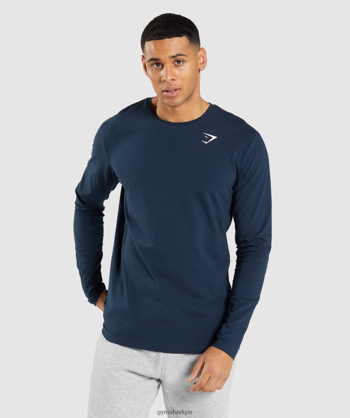 Gymsharkcamiseta esencial de manga larga hombres Armada PFTJ2N702 ropa